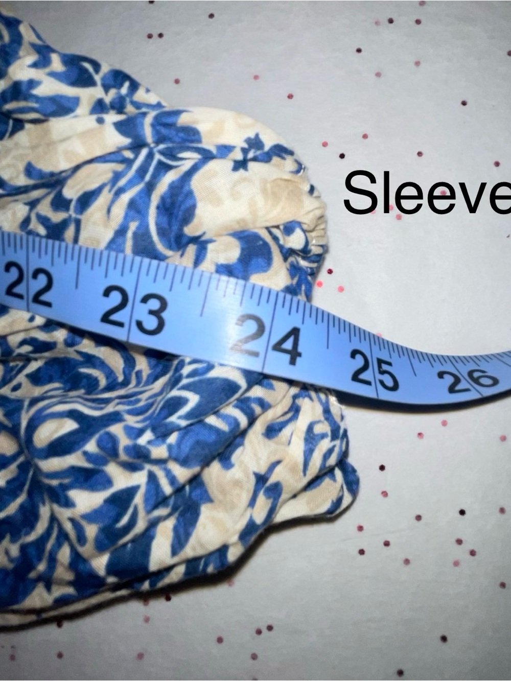 Entro 1X Blue & Ivory Floral Babydoll Peplum Blouse Boho Cottagecore Western Top - Picture 6 of 9